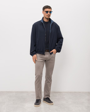 Canali Blue silk t-shirt MK02466C0719