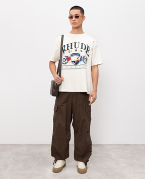 Rhude Khaki cargo pants with linen RHPS26PA01112