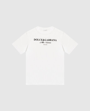 Dolce&Gabbana Children's white T-shirt with logo L4JTHUG7P1Y46
