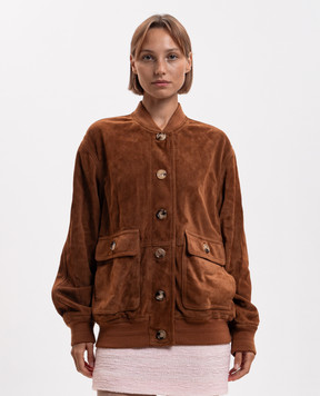 Valentino Brown suede bomber jacket 9B3NB06ZA9L