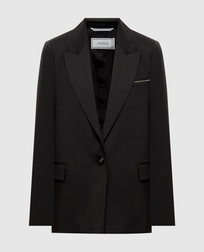 Peserico Brown jacket with wool S0163702660