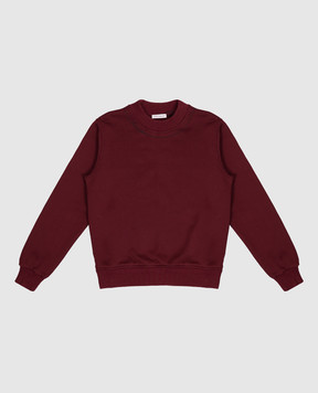 Dolce&Gabbana Children's burgundy sweatshirt with logo embroidery L4JWKDG7QK026