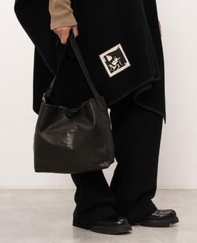 Ann Demeulemeester Runa black leather bag with vintage effect B0012628LT137