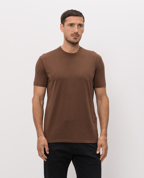 Tom Ford Brown T-shirt with monogram embroidery JCS004JMT012