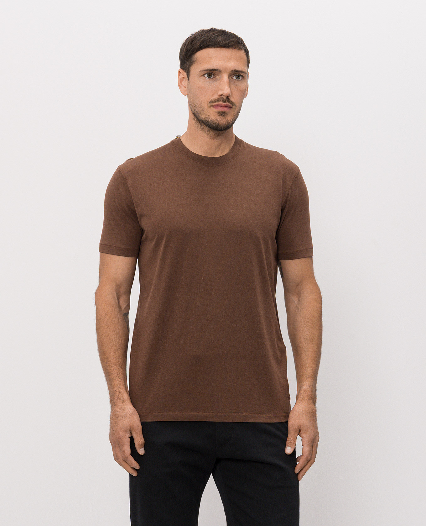 Brown T-shirt with monogram embroidery Tom Ford 2