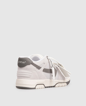 Off-White Out Of Office grey suede sneakers with logo OWIA259F25LEA005