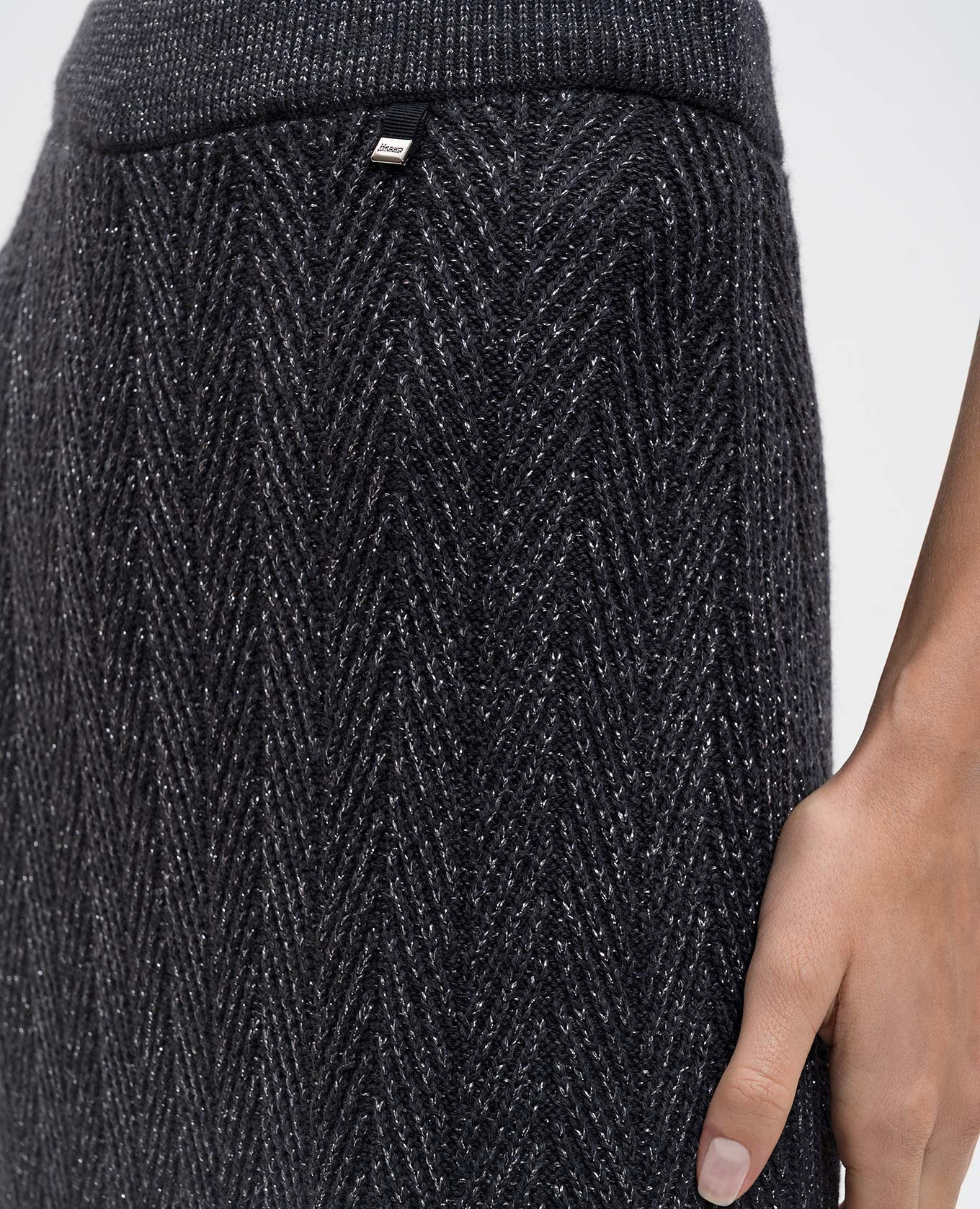 Gray midi skirt with patterned wool Herno 5