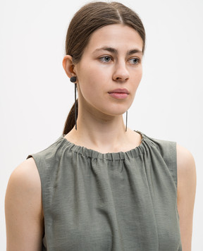 Peserico Black earrings with a monil chain E35522C0CC821