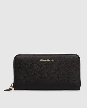 Santoni Black wallet with logo DFPPA2372FOHSIW