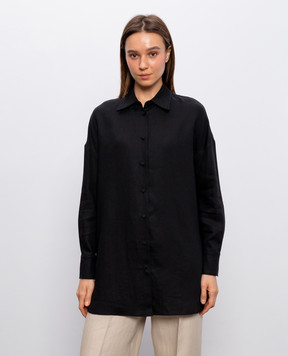 Agnona Black linen shirt TD1113YU3049