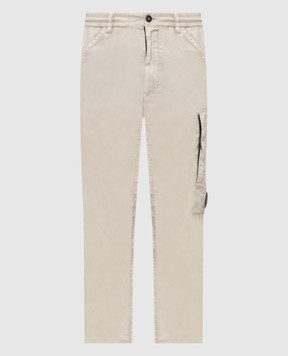 C.P. Company Grey pants with logo patch MPA129A005991G