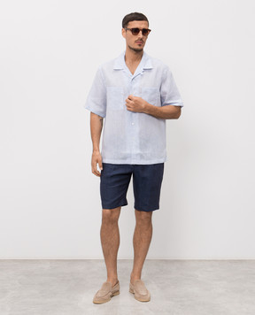 Stefano Ricci Blue linen shorts M1T6100300L0005Q