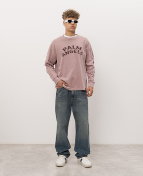 Palm Angels Pink long sleeve with Devil Herald print PAMAB001JR001m