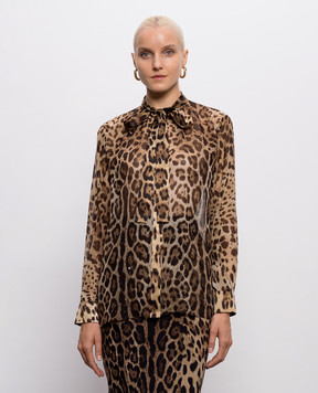 Dolce&Gabbana Leopard print silk blouse F5T27TIS1DY