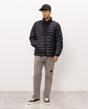 C.P. Company Blue down jacket with logo patch MOW022A110416A