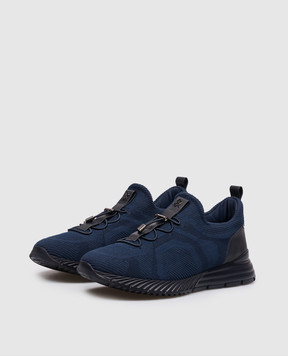 Stefano Ricci Blue sneakers with textured logo UV689G2459TSWY