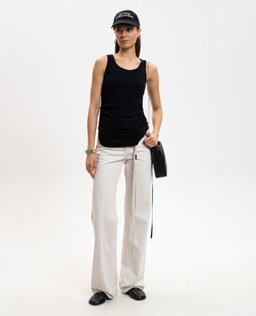 Ann Demeulemeester Mara black ribbed top B0011982FA659