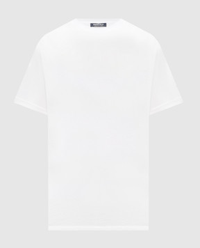Bertolo Cashmere White T-shirt with embroidered emblem 000252001912