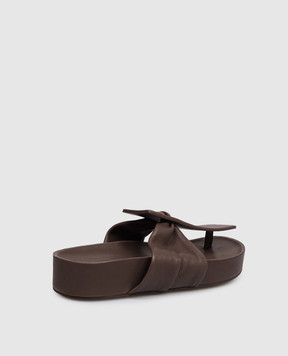 UMA WANG Brown leather flip-flops US9077