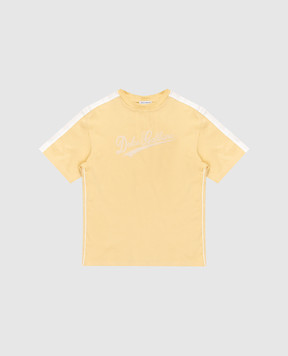 Dolce&Gabbana Children's yellow T-shirt with textured logo L4JTKDG7PWQ26