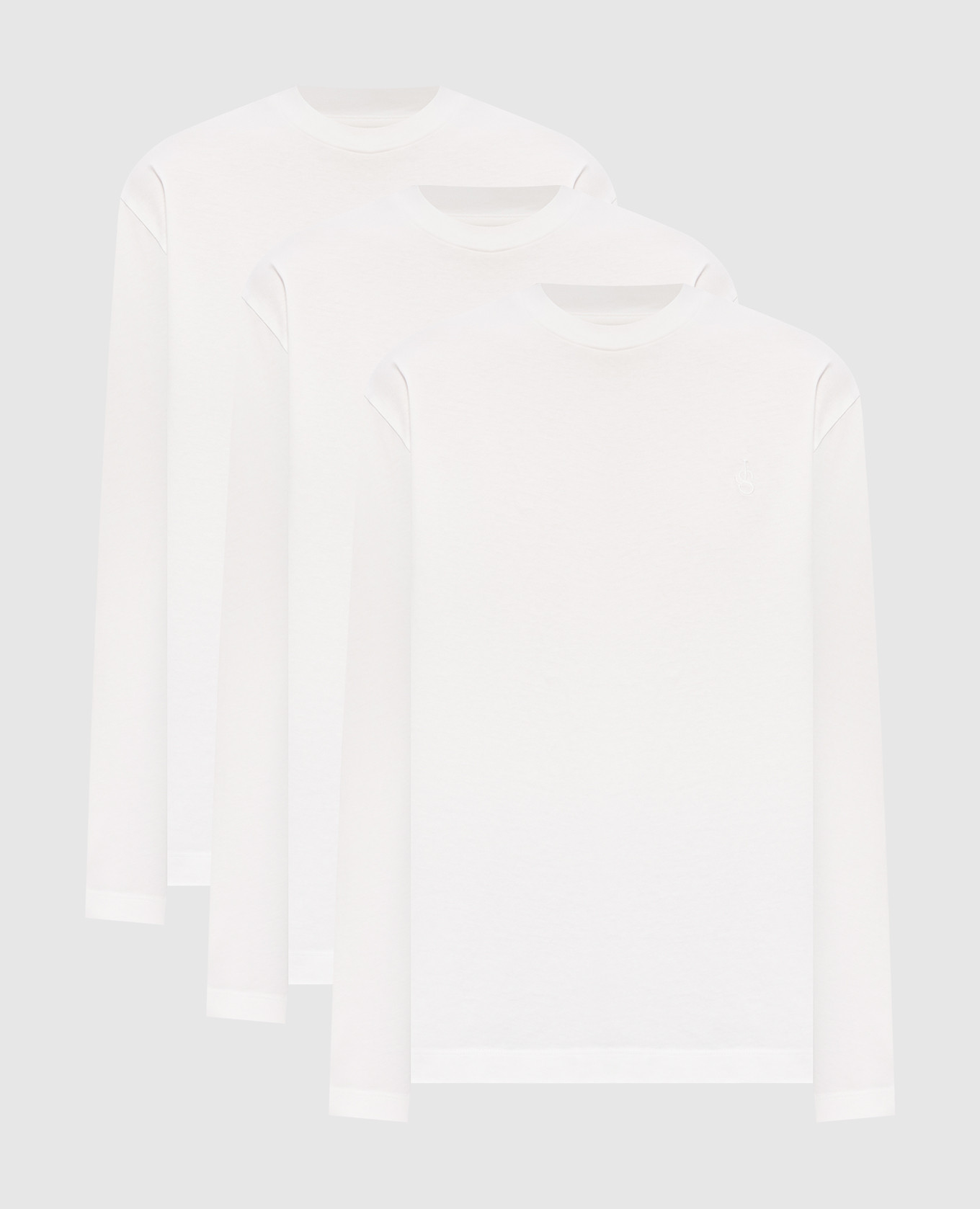 Set of white long-sleeved shirts