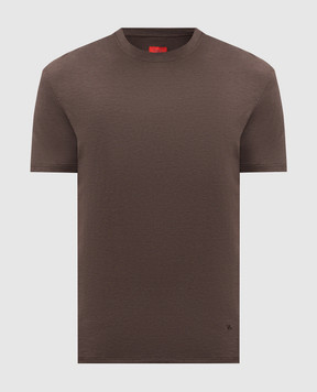 ISAIA Brown silk t-shirt MCI154JP001