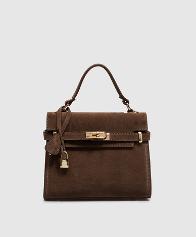 Brown suede bag