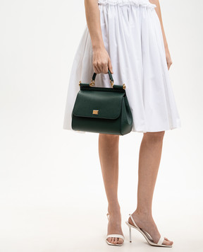 Dolce&Gabbana Green Sicily leather bag with logo BB6002B1001