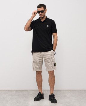 Stone Island Black polo shirt with logo patch L1S152200008S0017