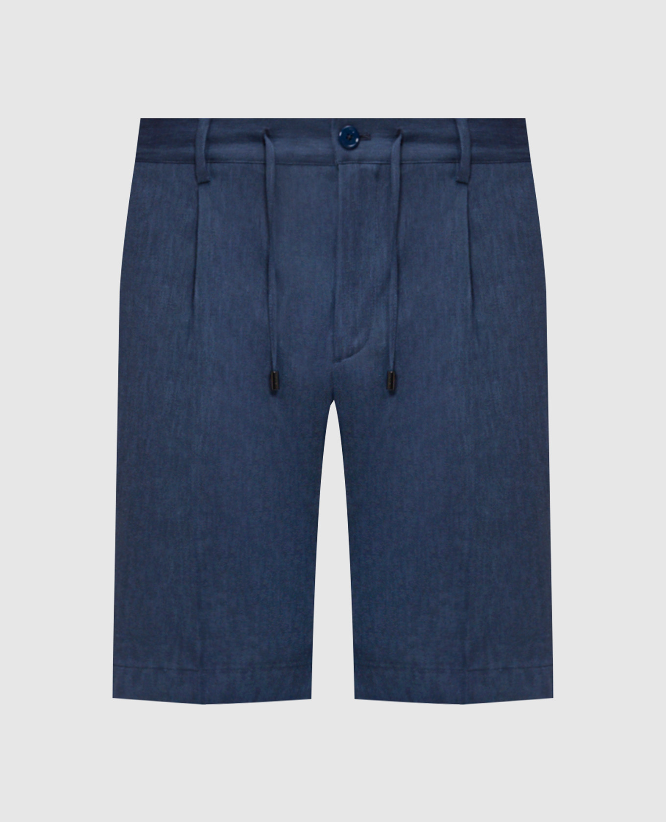 Blue linen and wool shorts