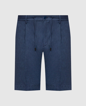 Stefano Ricci Blue linen and wool shorts M1T6100300WL003L