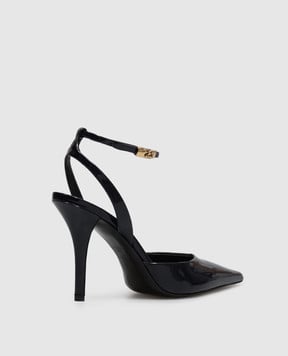 Balmain Navy blue patent leather slingbacks HN0UA293LPAT