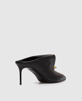 Balmain Black leather mules Piercing GN1UR192LNAP