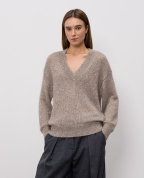 Brunello Cucinelli Beige alpaca wool pullover MMS579702P