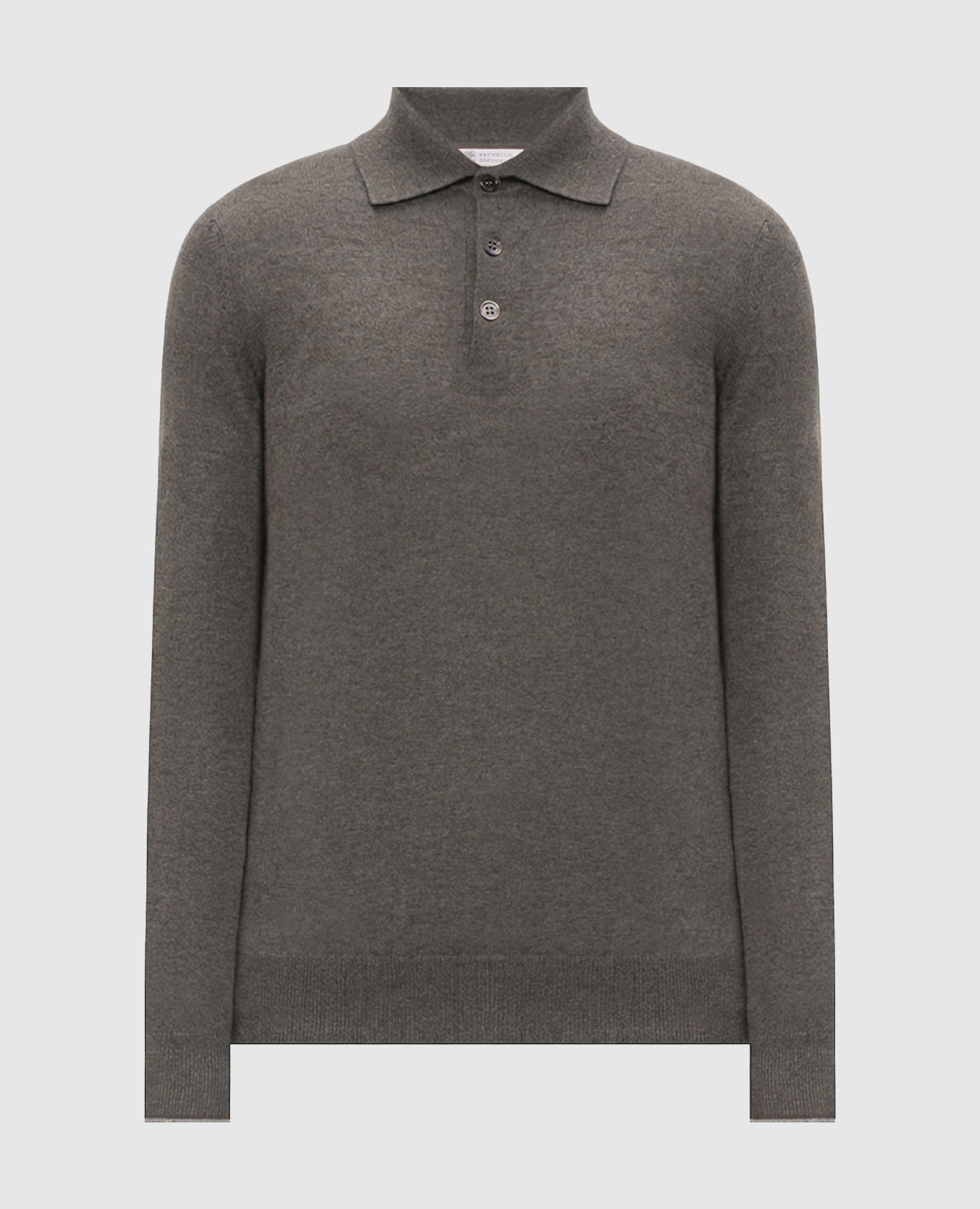 Green cashmere polo shirt