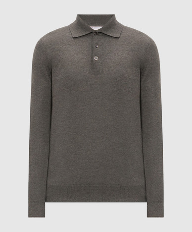 Polo in cashmere verde