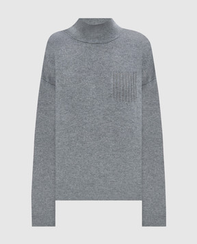 Peserico Gray wool, silk and cashmere sweater S99996F12A9283