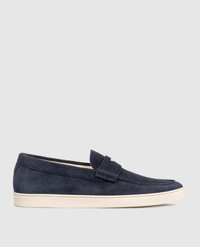 Brunello Cucinelli Blue suede loafers MZUSOLP312