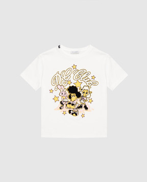 Dolce&Gabbana Children's white T-shirt with print L5JTNKG7Q2V26