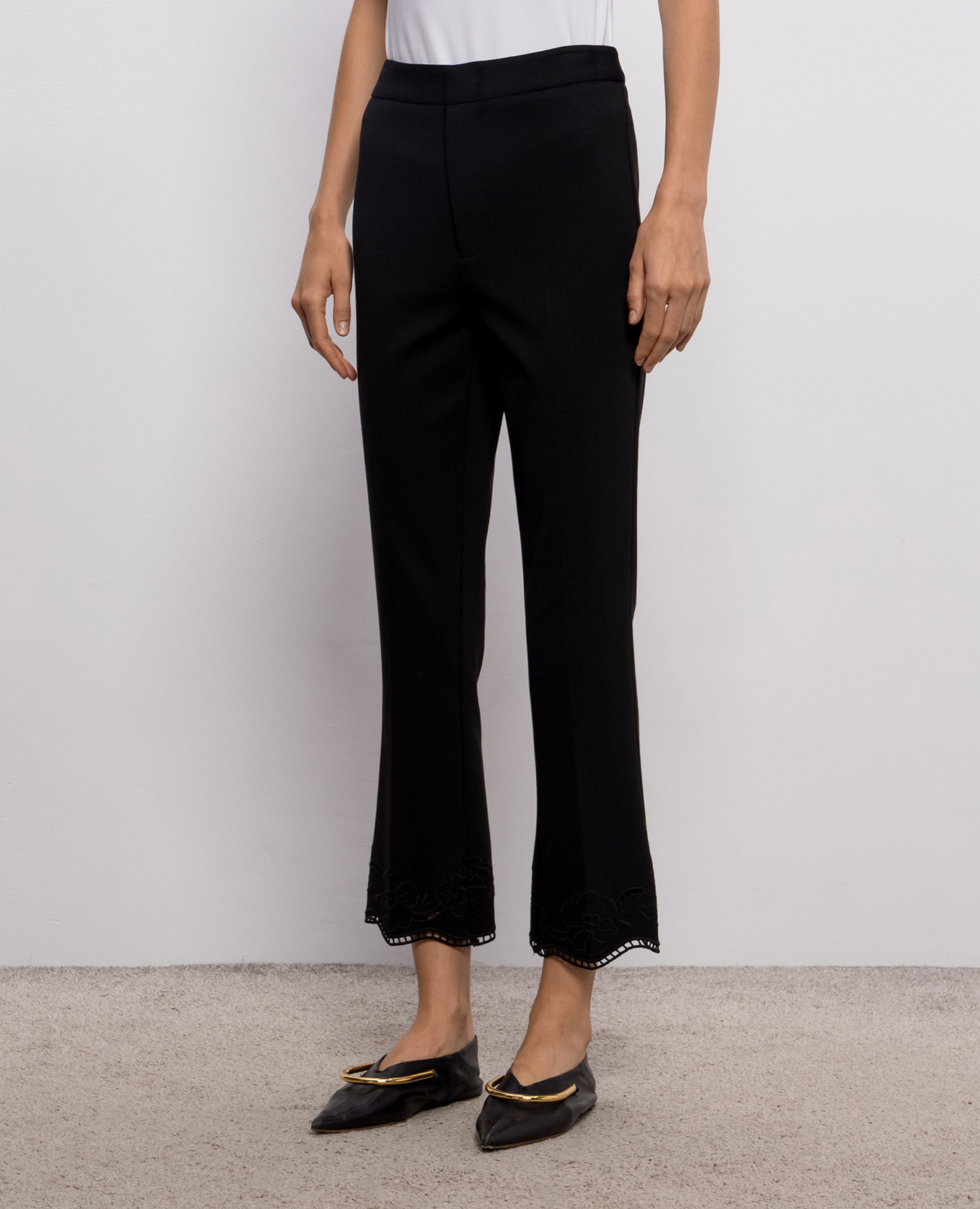 Black pants with embroidery Twinset 3