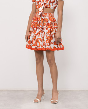 Dolce&Gabbana White skirt with branded print F4CB1TGDDRL