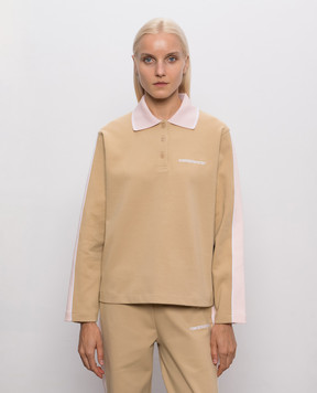 Casablanca Beige sweatshirt with polo collar WPF26JTP46201