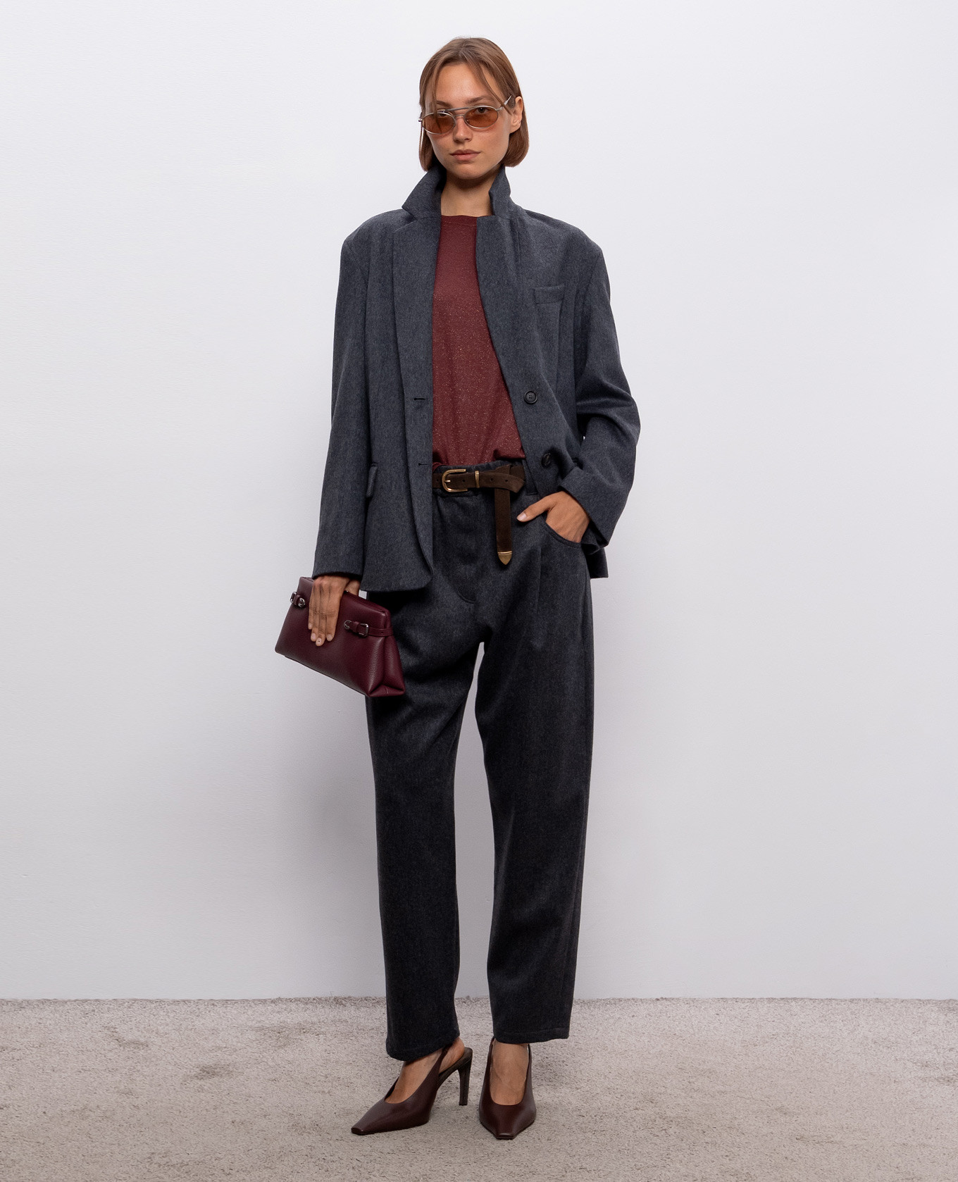 Gray wool pants Brunello Cucinelli 2