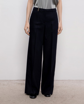 Peserico Navy wool and cashmere pants A0456703358