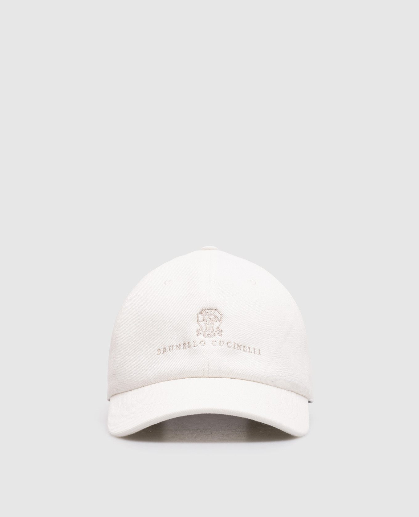 White cap with logo embroidery
