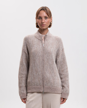 Peserico Beige alpaca wool cardigan A99975F05G9100