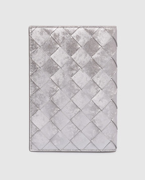 Bottega Veneta Silver passport cover Intrecciato lamina 749954V5XF1