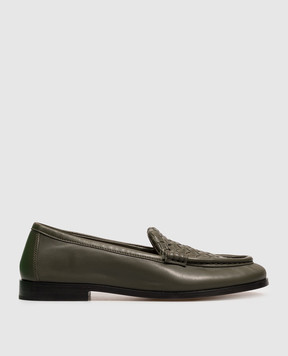 Bottega Veneta Silenzio green leather loafers 876126VBSDO