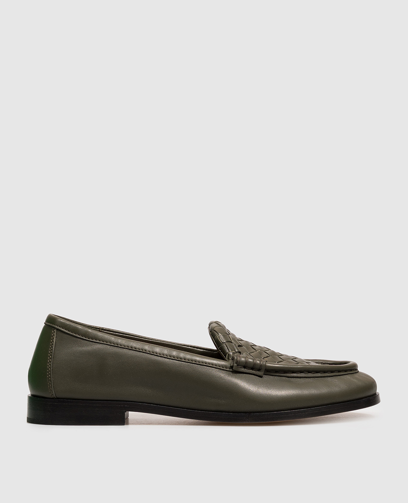Silenzio green leather loafers