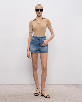 Twinset Beige top with ruffles 261TF3010